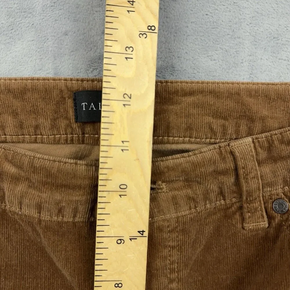 Talbots Corduroy Straight Leg Pants Womens Size 10 Petite Brown Stretch